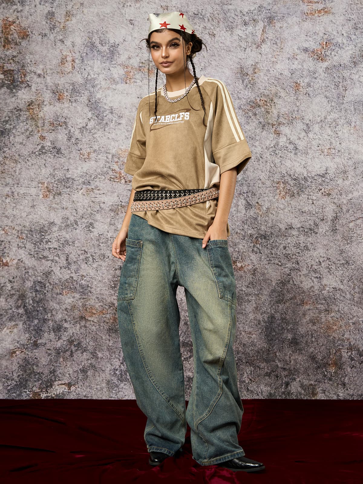 Camiseta Manfinity Suede Contrast — Foto 9