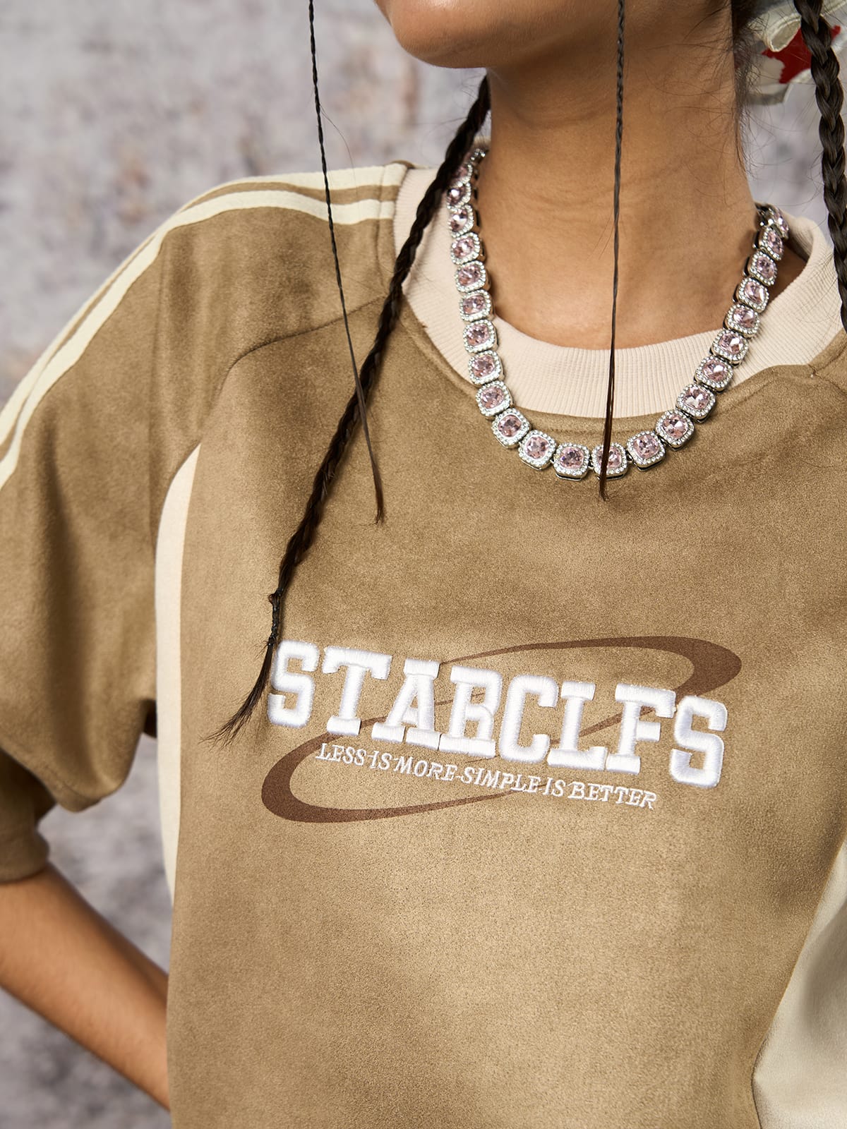 Camiseta Manfinity Suede Contrast — Foto 8