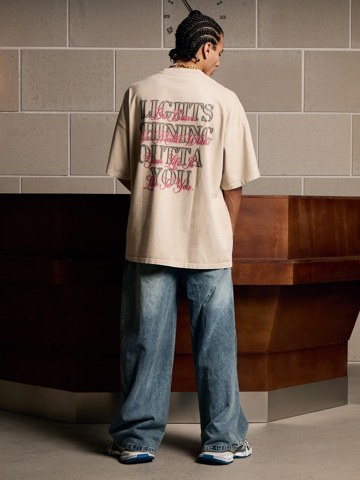 Camiseta Manfinity Diamond Tooth Pattern — Foto 7