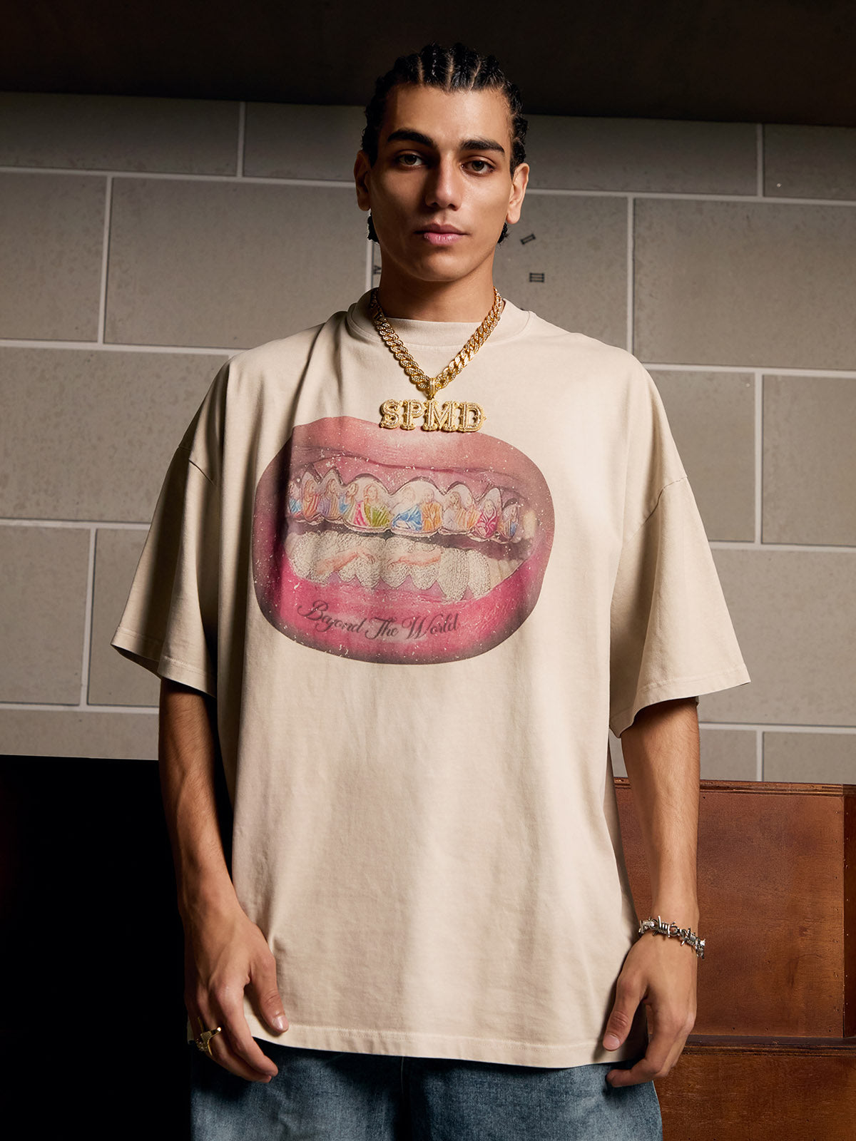 Camiseta Manfinity Diamond Tooth Pattern — Foto 1