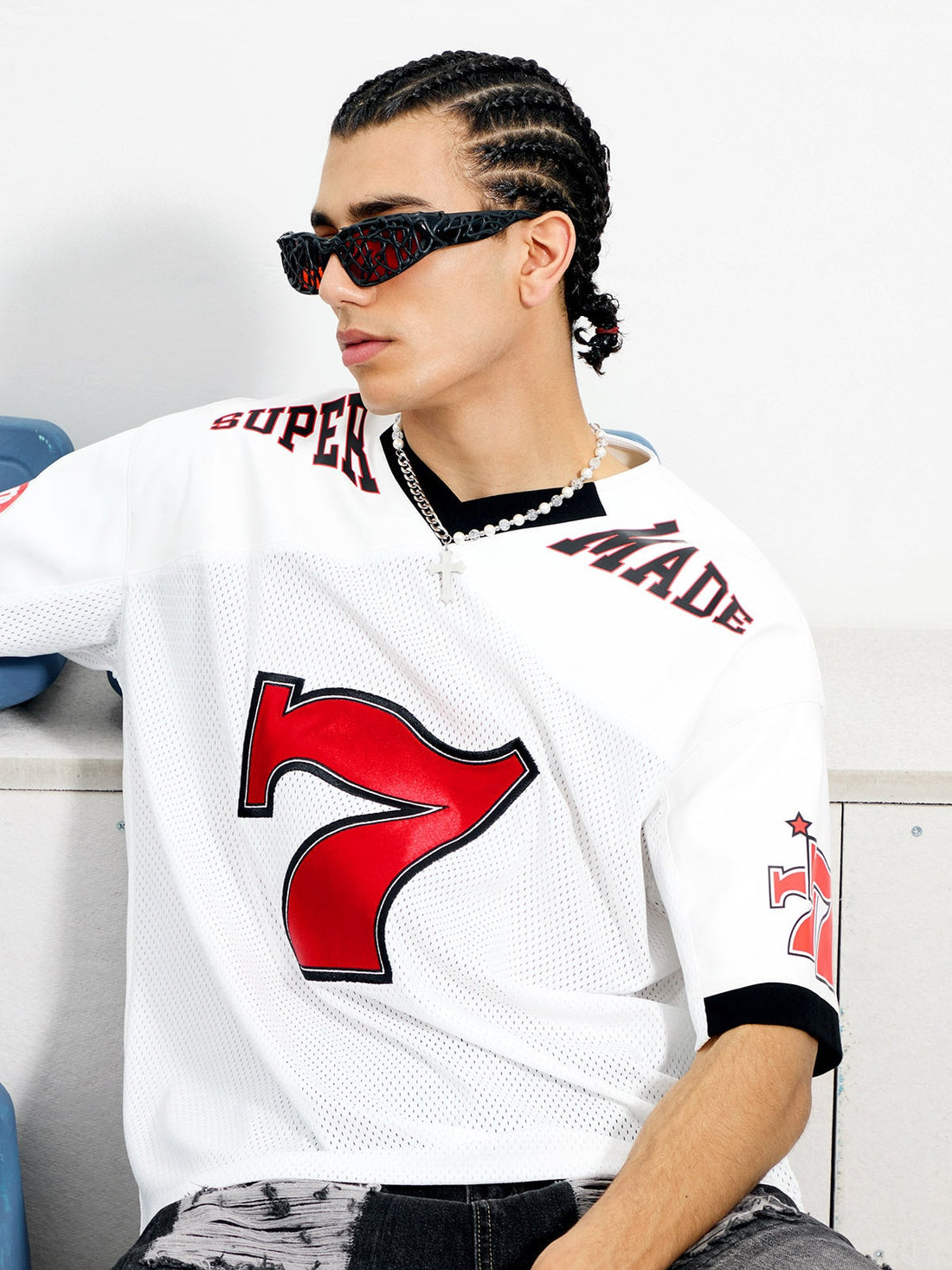 Camiseta Manfinity Contrast White — Foto 1