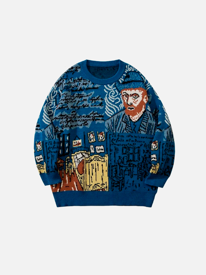 Blusa Suéter Manfinity Azul de lã 'Van Gogh' — Foto 1